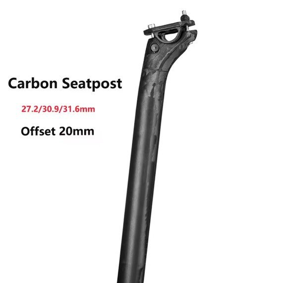 Elitaone Carbon seatpost 27.2 30.9 31.6mm Offset 20mm MTB /Road Bike UD Bare Carbon Seat Tube Bicycle Accessorie