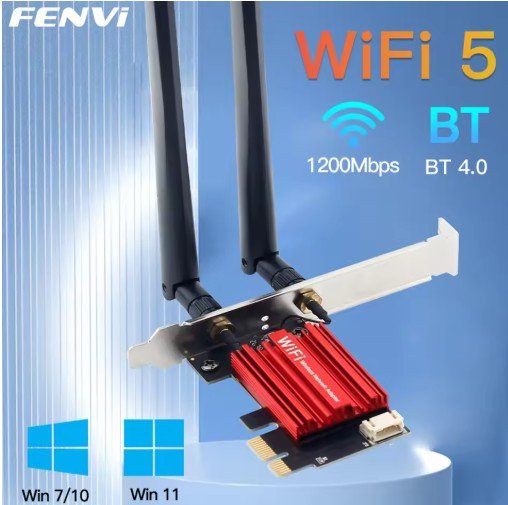 FENVI WiFi 5 PCI-E Wireless Adapter Network Card AC1200 Dual Band 2.4G/5GHz 802.11AC For Bluetooth 4.0 Desktop Laptop Windows 10