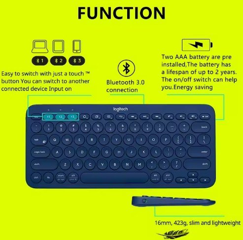 Logitech K380 Wireless Bluetooth Network Red Keyboard Tablet iPad Office
