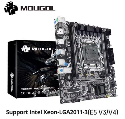 MOUGOL New X99 Gaming Motherboard USB3.0 Supports M.2 NVME SSD Dual Channel DDR4 ECC Memory LGA2011-3 for Desktop Computer Combo