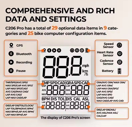 Magene Smart Bike Computer C206/PRO Wireless GPS Bicycle Speedometer Waterproof Road Mtb Cycling Odometer