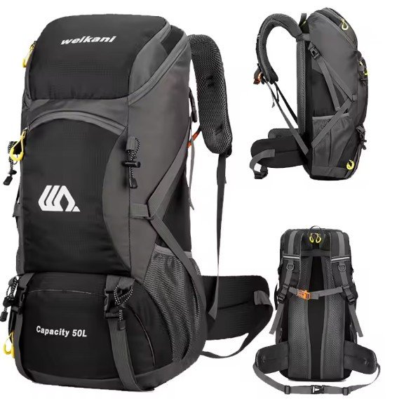 50L Travel Backpack Camping Men Large Hiking Bag Tourist Rucksack Waterproof Outdoor Sports Climbing Mountaineering Bag Luggage