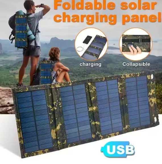 Portable USB Foldable Solar Panel, Folding Solar Panels For Travel, Mobile Phone Charging Bank, Flashlight, Fan, Mobile Phone Ba