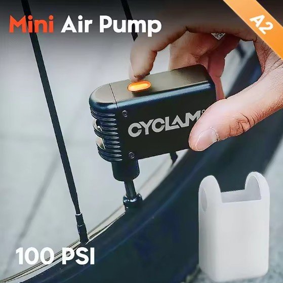 CYCLAMI Mini Plus Portable Pump for Bicycle Cordless Air Inflator Presta Schrader Valve Outdoor MTB Bike Accessories 100PSI A2