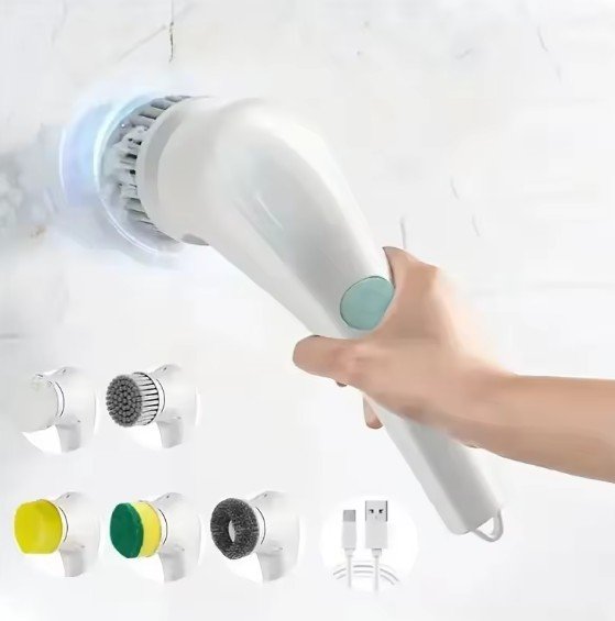 Five in One Multifunctional Electric Cleaning Brush for Bathroom Washing and Kitchen Cleaning Tools